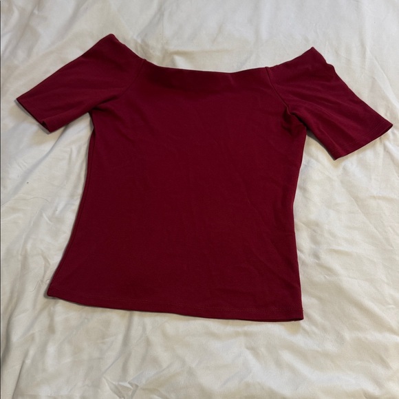 Off-Shoulder Burgundy Top - Picture 1 of 5